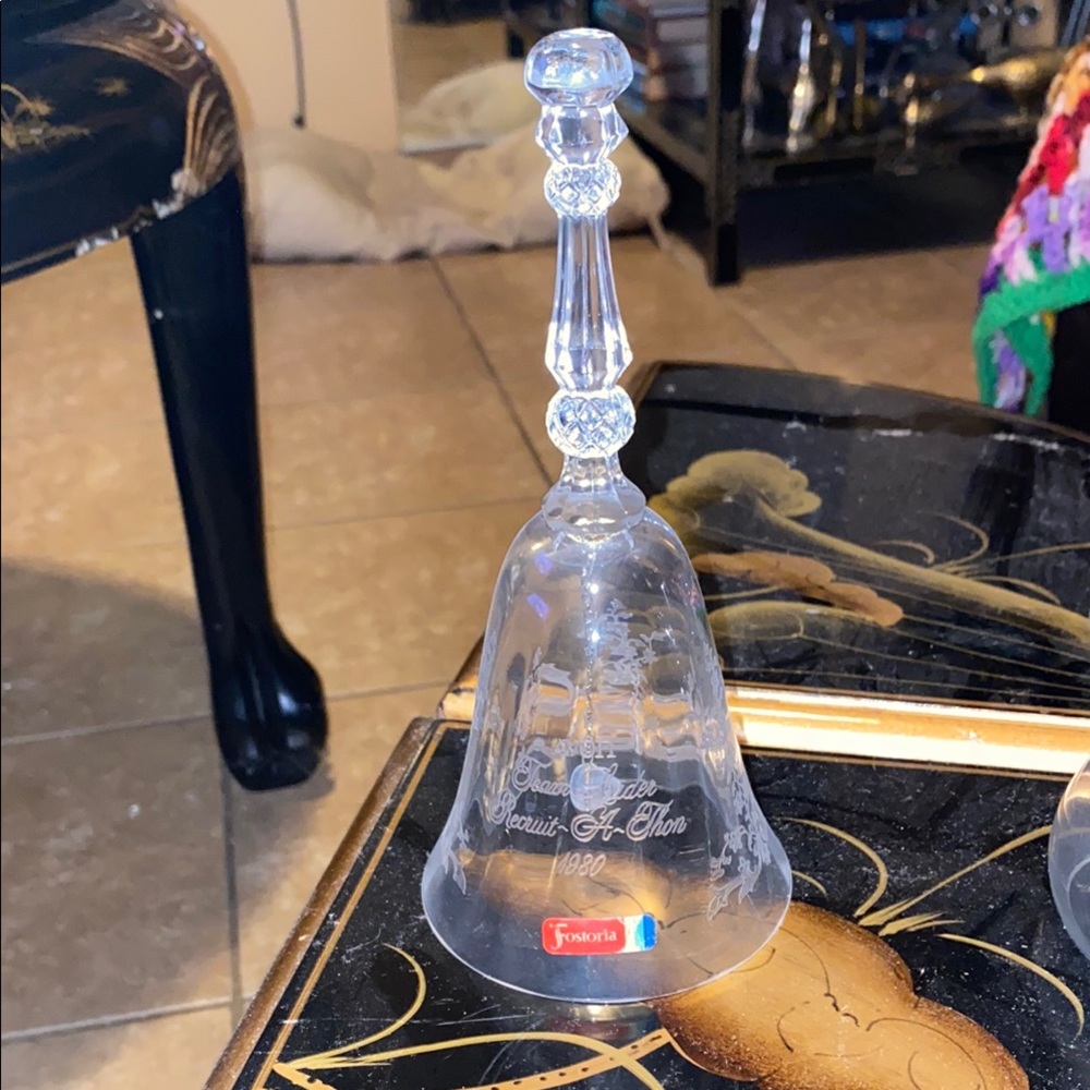 Elegant Clear Glass Bell with Floral Design